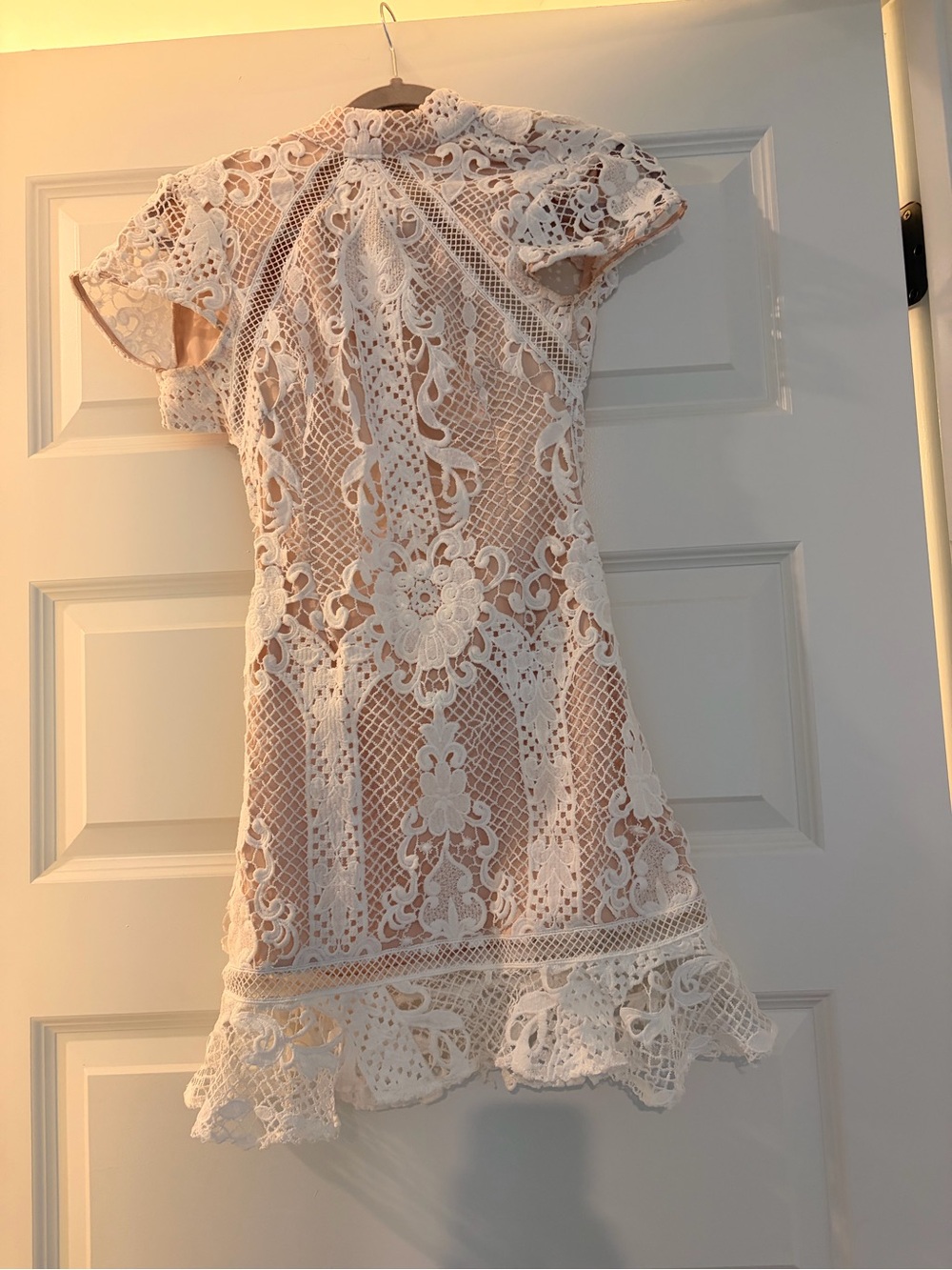 Revolve White Crochet Lace Mini Dress
